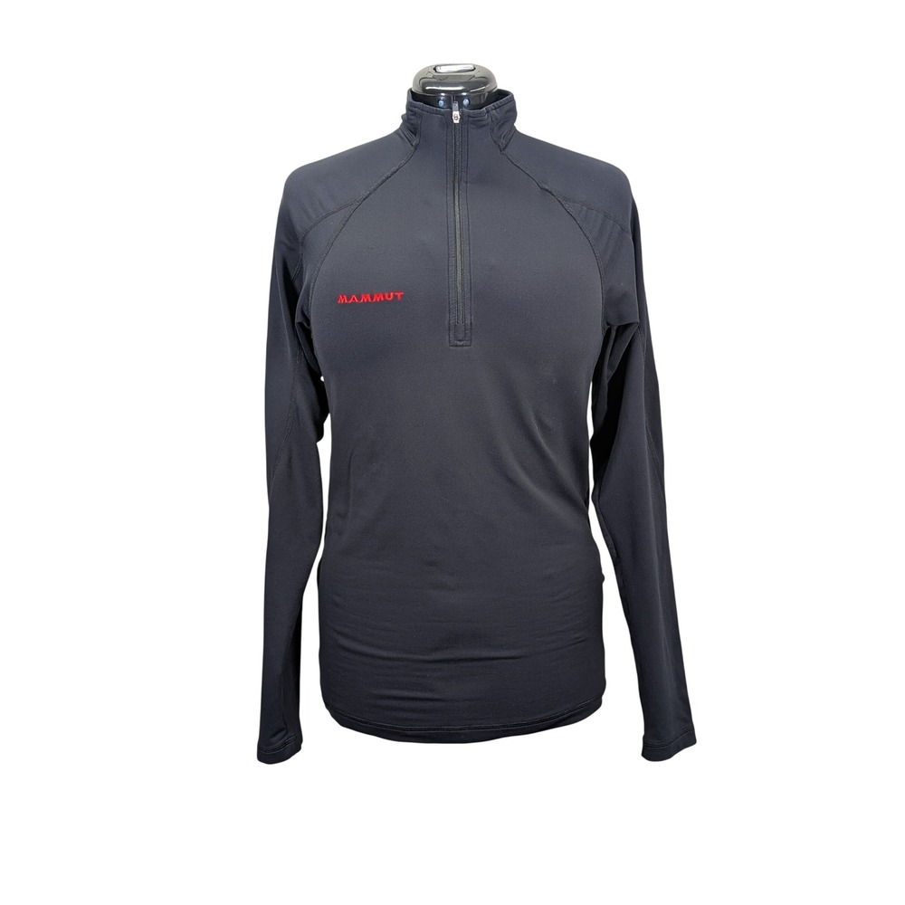 Mammut 1/4 Zip Performance Baselayer Pullover Men's Medium Black Long Sleeve